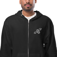 Load image into Gallery viewer, Unisex fleece zip up hoodie